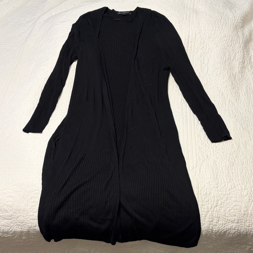INC International Concepts Black Ribbed Robe